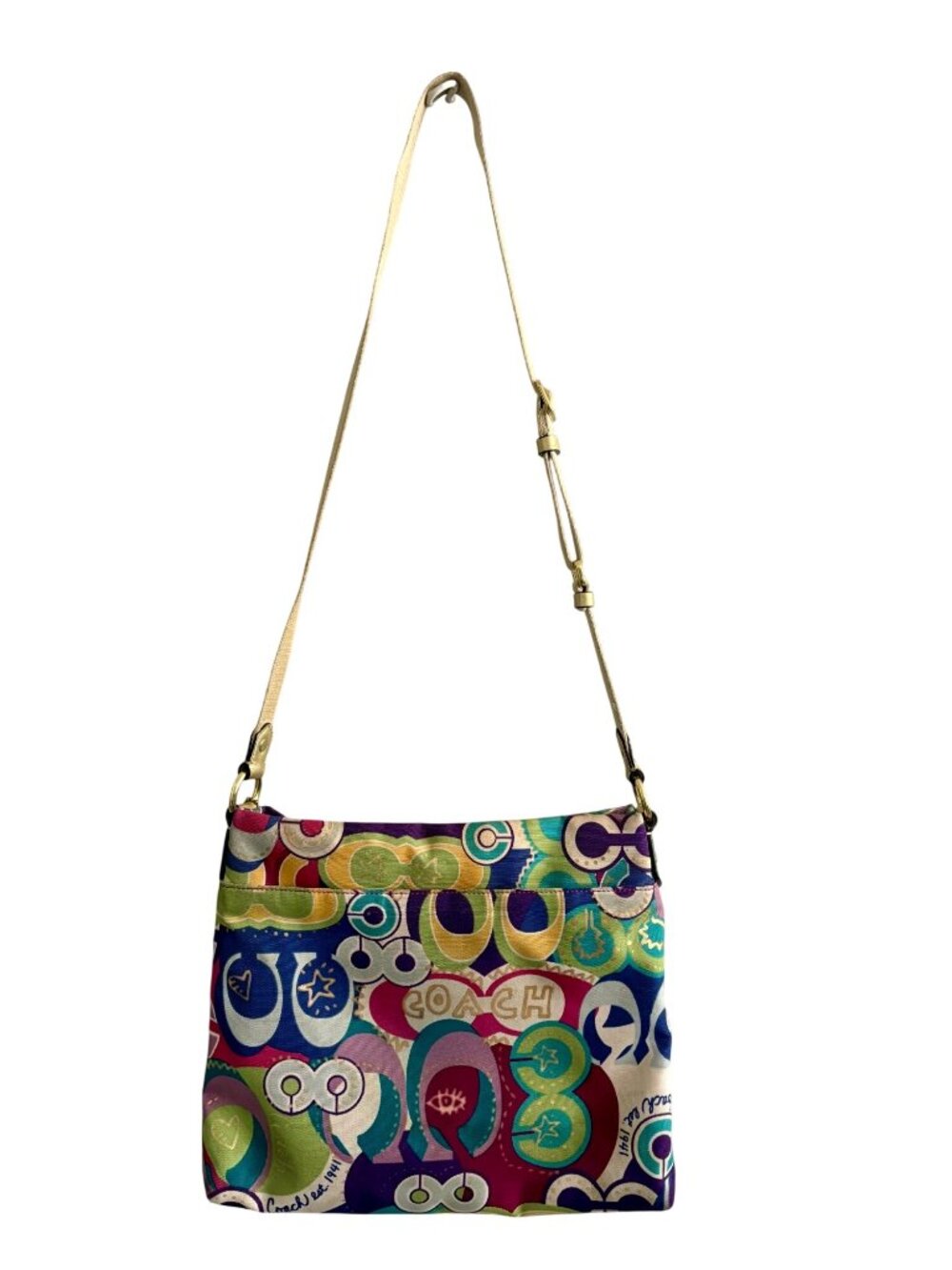 Coach Poppy Graffiti Y2K Crossbody Bag Colorful Op Art Shoulder Purse F19454 - Picture 2 of 16